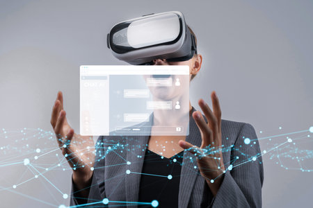 Human interact with AI artificial intelligence virtual assistant chatbot in concept of AI artificial...