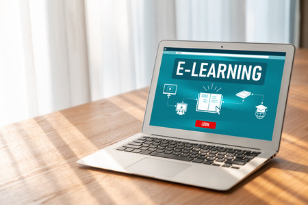 E-learning website with modish sofware for student to study online on the internet network