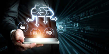 Business person discover the future of cloud computing with latest insights and elevate business by...