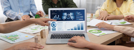 Business data dashboard provide business intelligence analytic for marketing strategy planning brisk...
