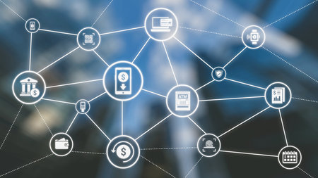 Online banking and digital banking innovation combining finance and technology, optimizing online...