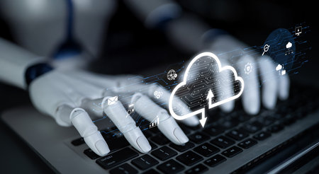 AI artificial intelligence optimizes cloud infrastructure with virtual assistants and intelligent...