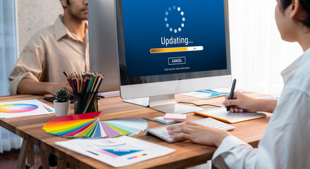 Software update on computer for brisk version of device software upgrade