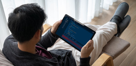 Software development programming on computer screen for modish application and program coding