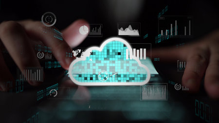 Cloud computing, cloud strategy, and cloud technology transforming digital infrastructure with...