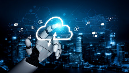 AI artificial intelligence optimizes cloud infrastructure with virtual assistants and intelligent...