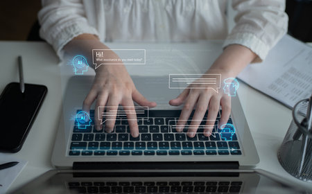 AI chatbot interface facilitates communication, chatbot, and AI interaction for automated user...