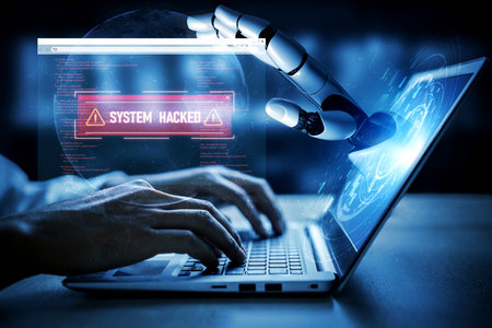 AI artificial intelligence protects systems from cyber threats through automated monitoring, smart...