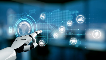 AI strengthens cyber security with artificial intelligence threat detection, AI-based protection...