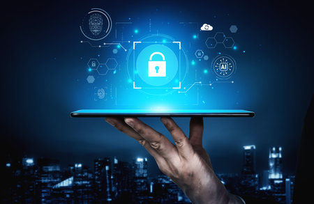 AI cyber security system using biometric authentication and privacy control. Cyber security protects...