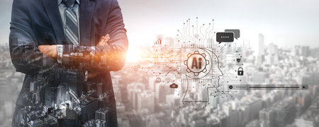 AI chatbot using prompt engineering and LLM deep learning delivers explainable generative AI for smarter, more efficient business support. Vouchの写真素材