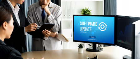 Software update on computer for brisk version of device software upgrade