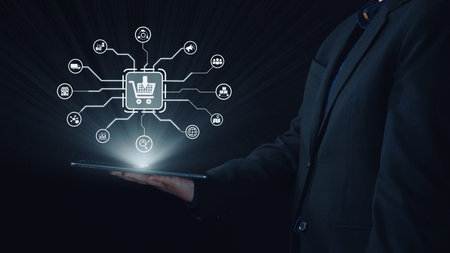 Omni-channel marketing and online shopping strategies, cross-platform customer experience, brand unification, and integrated marketing communication across digital channels. Elideのeditorial素材