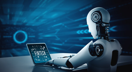 Fintech financial technology software for modish business to analyze marketing strategy