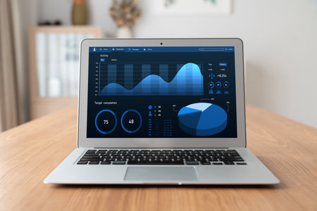Business data dashboard provide modish business intelligence analytic for marketing strategy planningの写真素材
