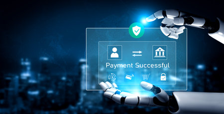 AI confirms secure payment transaction, verifying user identity, processing order, and authorizing...