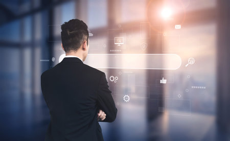 Search engine interface for accessing digital information and online data. Search engine finds data,...