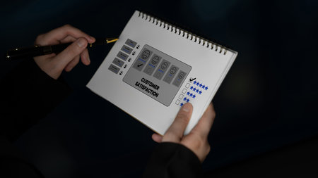 Customer feedback analysis boosts satisfaction, service quality, and business reputation through online review insights and data evaluation.の写真素材