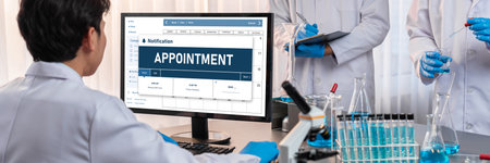 Online applointment booking calendar for brisk regristration on the internet websiteの写真素材