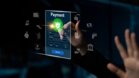 Secure online payments ensure smooth e-commerce with safe transactions, digital payment systems, and financial data protection. Latchの写真素材