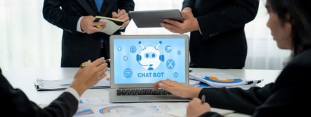 Chatbot software application for brisk online business that automatically reply to customer questionsの写真素材