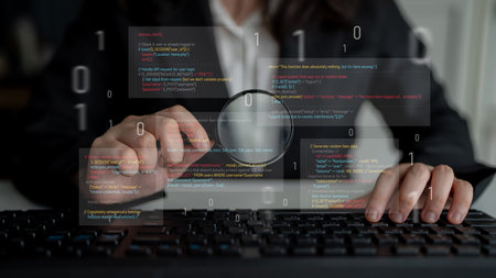 Unsecure and buggy programming code filled with errors and strange logic. Code contains insecure queries, broken validation, weird functions, and programming flaws for demonstration. Latchの写真素材
