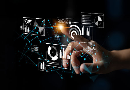 Big data and analytics support real-time insights, predictive modeling, and data-driven decisions for business intelligence and growth. Latchの写真素材