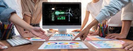 Computer Software Leading the Way in Green Business strategy and Sustainability, promoting sustainable growth. Discover business lead with sustainable, green innovations for a healthier planet. briskの写真素材