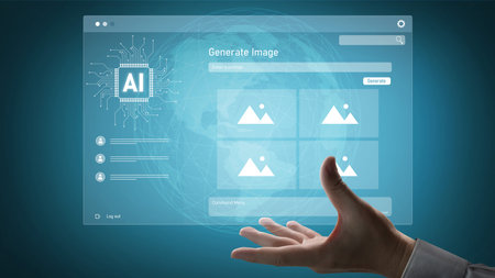 AI image generator interface enables image, AI, and generator process by converting user prompt into...