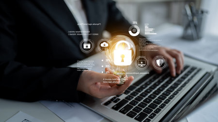 Cyber security protects against breaches, hacks, and network attacks using strong infrastructure and proactive digital defense strategies. Latchの写真素材