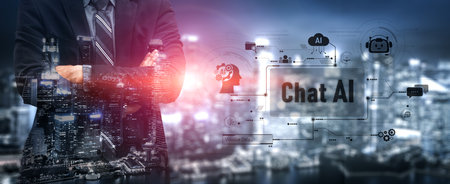 AI chatbot using prompt engineering and LLM deep learning delivers explainable generative AI for smarter, more efficient business support. Vouchの写真素材