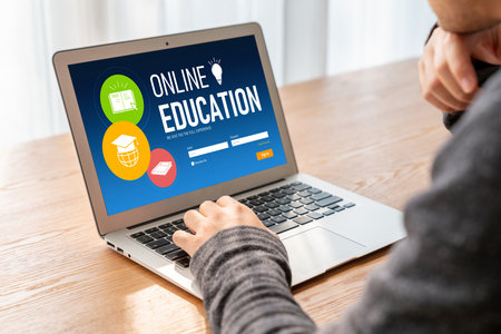 E-learning website with modish sofware for student to study online on the internet network