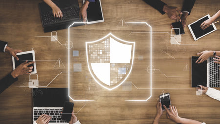 Cyber security protection and cyber security strategies against cyber threats, system hacks, digital...