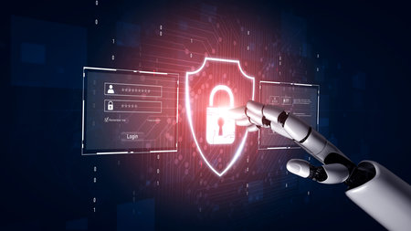 AI artificial intelligence strengthens cybersecurity with intelligent threat detection, virtual...