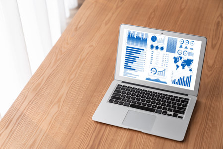 Business data dashboard provide modish business intelligence analytic for marketing strategy...