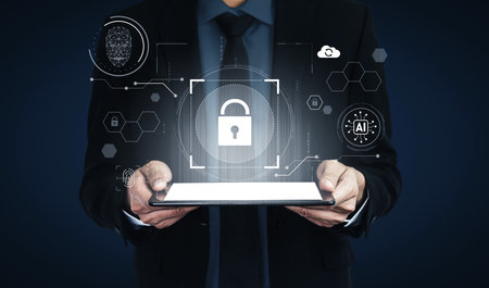 AI cyber security system using biometric authentication and privacy control. Cyber security protects...