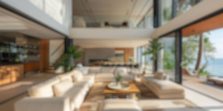 blur background of coastal interior in summerの素材