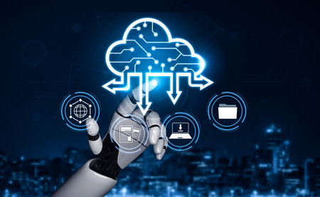 AI artificial intelligence optimizes cloud infrastructure with virtual assistants and intelligent...