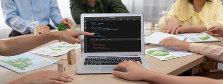 Software development programming on computer screen for brisk application and program codingの写真素材