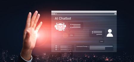 AI chatbot using prompt engineering and LLM deep learning delivers explainable generative AI for smarter, more efficient business support. Vouchの写真素材