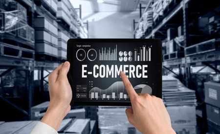 E-commerce data software provide modish dashboard for sale analysis to the online retail businessの写真素材