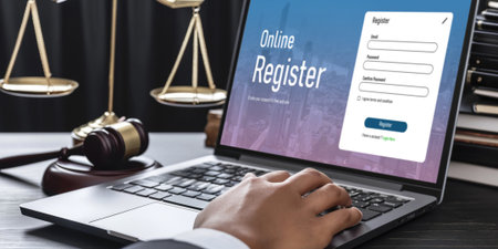 Online registration form for brisk form filling on the internet websiteの素材