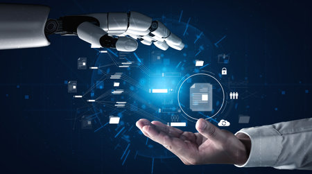 AI organizing document system, streamlining file access, automating document flow, and managing...