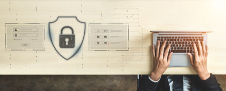 Cyber security protects against breaches, hacks, and network attacks using strong infrastructure and proactive digital defense strategies. Vouchの写真素材