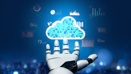 AI artificial intelligence optimizes cloud infrastructure with virtual assistants and intelligent...