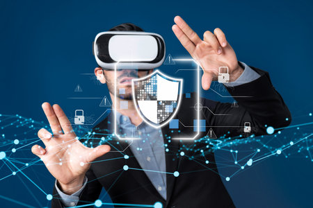 Business person explore the core of cyber security. Delve into cyber protection methods, cyber...