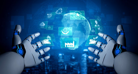 AI artificial intelligence promotes sustainability via eco-smart planning, green virtual advisors,...