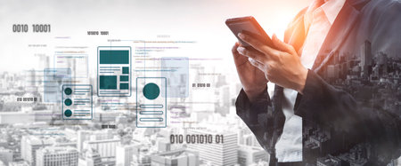 UI UX mockup showing application layout, structure, and code interface. UI design defines user flow,...