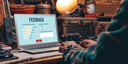 Customer feedback and review analysis by brisk computer software for corporate businessの素材