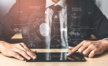 Biometric fingerprint identification and cybersecurity system ensuring secure access, identity...